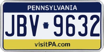 PA license plate JBV9632