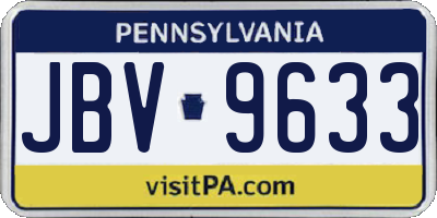 PA license plate JBV9633