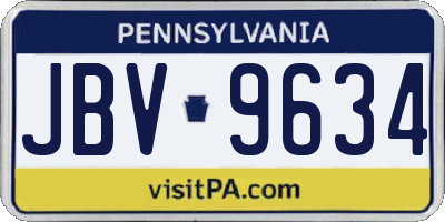 PA license plate JBV9634