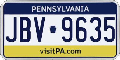 PA license plate JBV9635