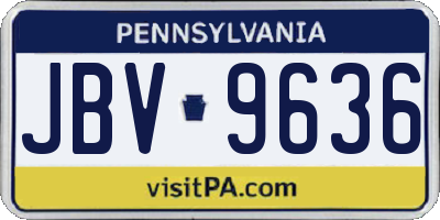 PA license plate JBV9636