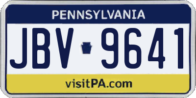 PA license plate JBV9641