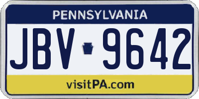 PA license plate JBV9642