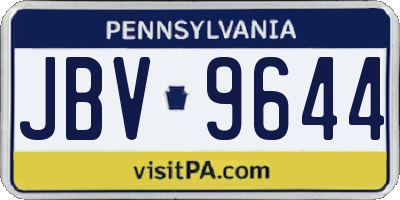 PA license plate JBV9644