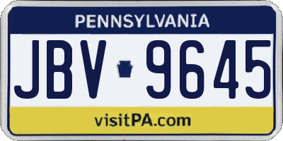 PA license plate JBV9645