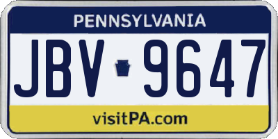 PA license plate JBV9647