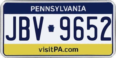 PA license plate JBV9652