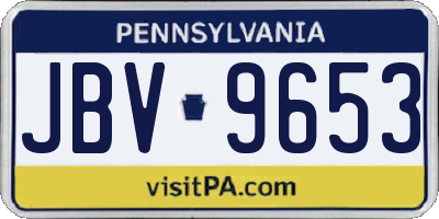 PA license plate JBV9653