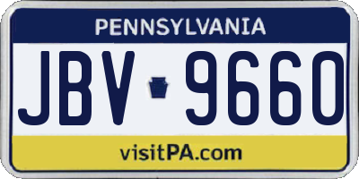PA license plate JBV9660