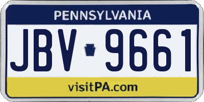 PA license plate JBV9661