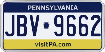 PA license plate JBV9662