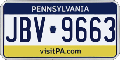 PA license plate JBV9663