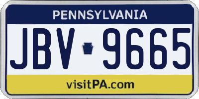 PA license plate JBV9665
