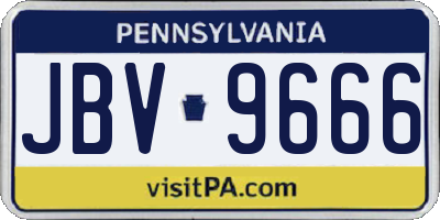 PA license plate JBV9666