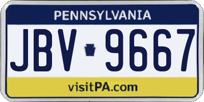 PA license plate JBV9667