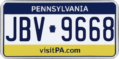 PA license plate JBV9668