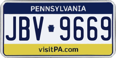 PA license plate JBV9669