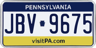 PA license plate JBV9675