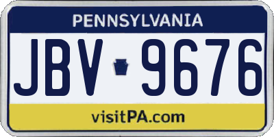 PA license plate JBV9676