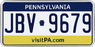 PA license plate JBV9679