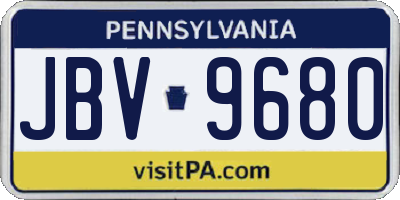 PA license plate JBV9680