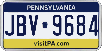 PA license plate JBV9684
