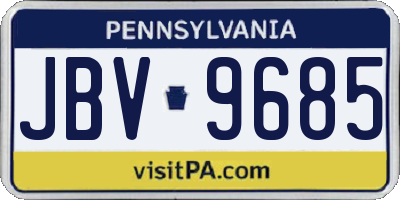 PA license plate JBV9685