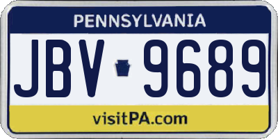 PA license plate JBV9689