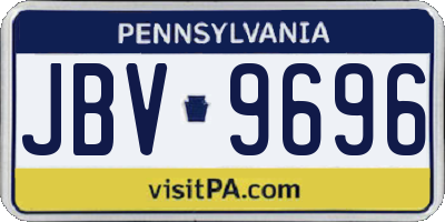 PA license plate JBV9696