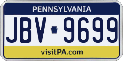 PA license plate JBV9699