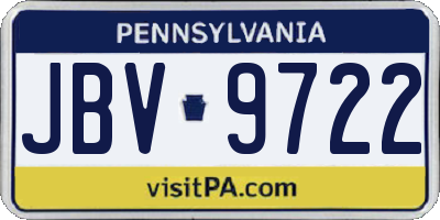 PA license plate JBV9722