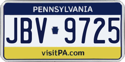 PA license plate JBV9725