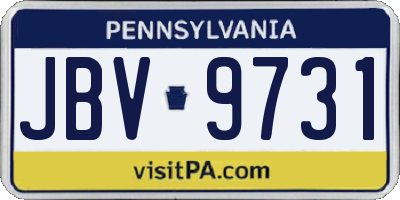 PA license plate JBV9731