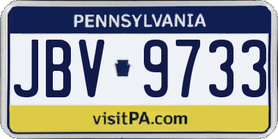 PA license plate JBV9733