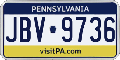 PA license plate JBV9736