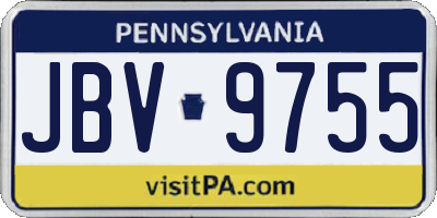 PA license plate JBV9755