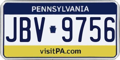 PA license plate JBV9756