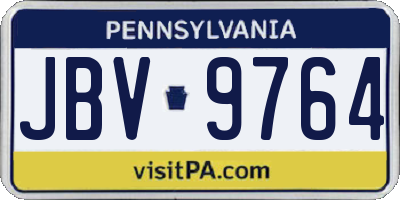 PA license plate JBV9764