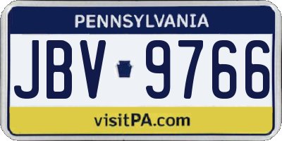 PA license plate JBV9766