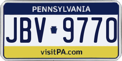 PA license plate JBV9770