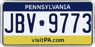 PA license plate JBV9773
