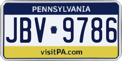 PA license plate JBV9786