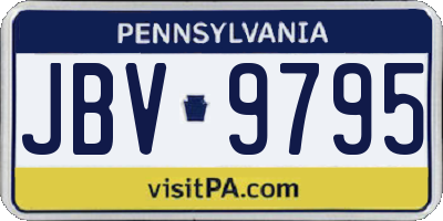 PA license plate JBV9795