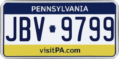 PA license plate JBV9799