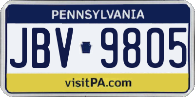 PA license plate JBV9805