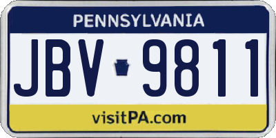 PA license plate JBV9811