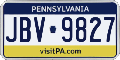 PA license plate JBV9827