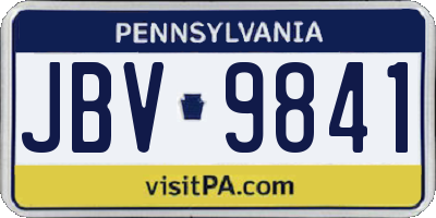 PA license plate JBV9841