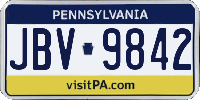 PA license plate JBV9842