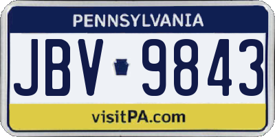 PA license plate JBV9843